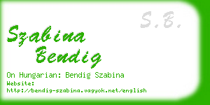 szabina bendig business card